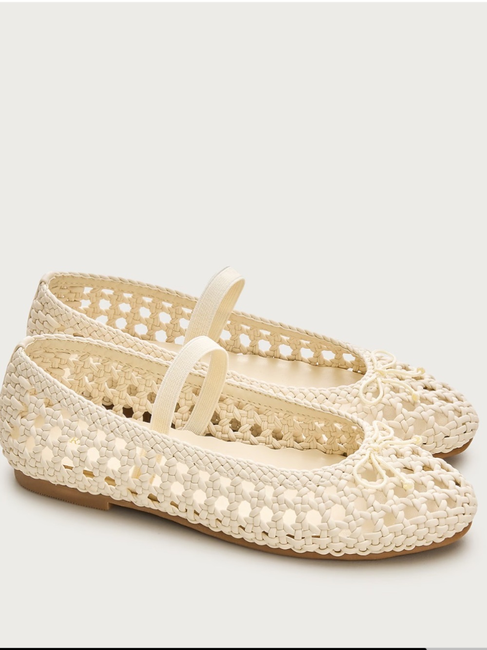 NWT J Crew Crewcuts Girls' basketweave ballet flats in metallic - Natural